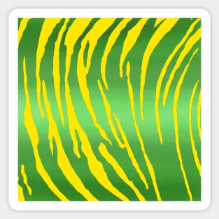 Metallic Tiger Stripes Green Yellow Sticker